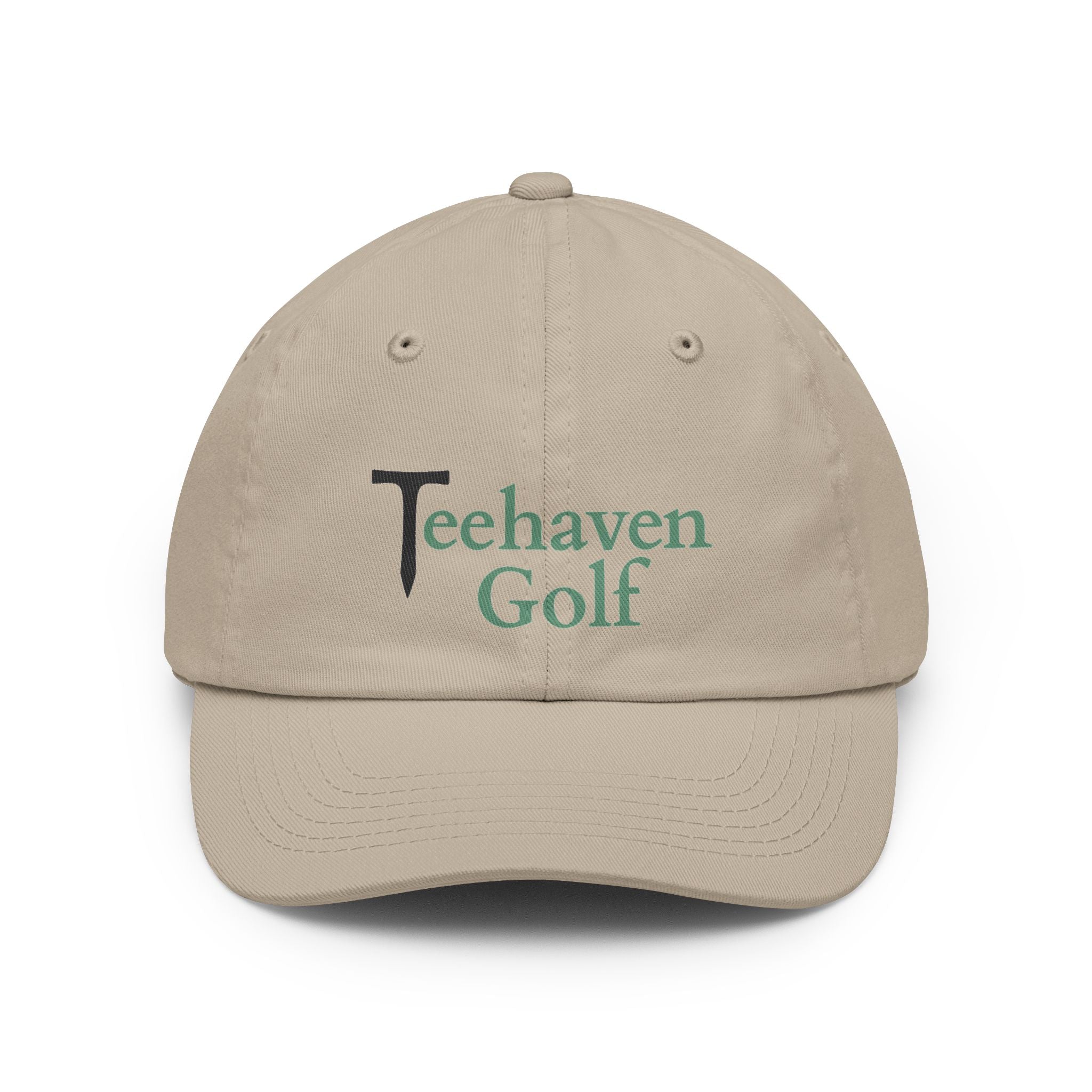 T Logo Dad Hat — Minimalist Green Embroidered Cap